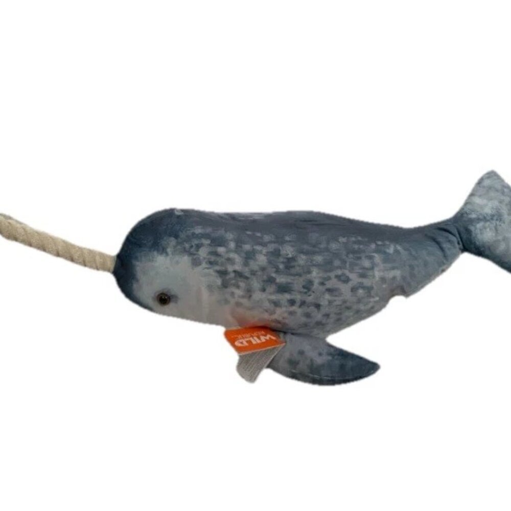 NEW Wild Republic Living Ocean NARWHAL 20" Plush Toy Stuffed Animal - Picture 2 of 5